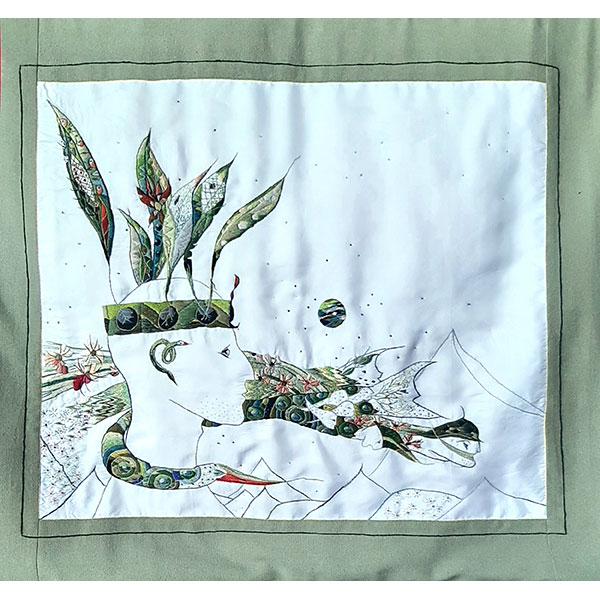 Mann mit Federschmuck